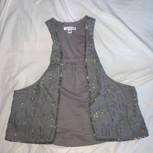 American Eagle Outfitters grey sequence vest- L/XL